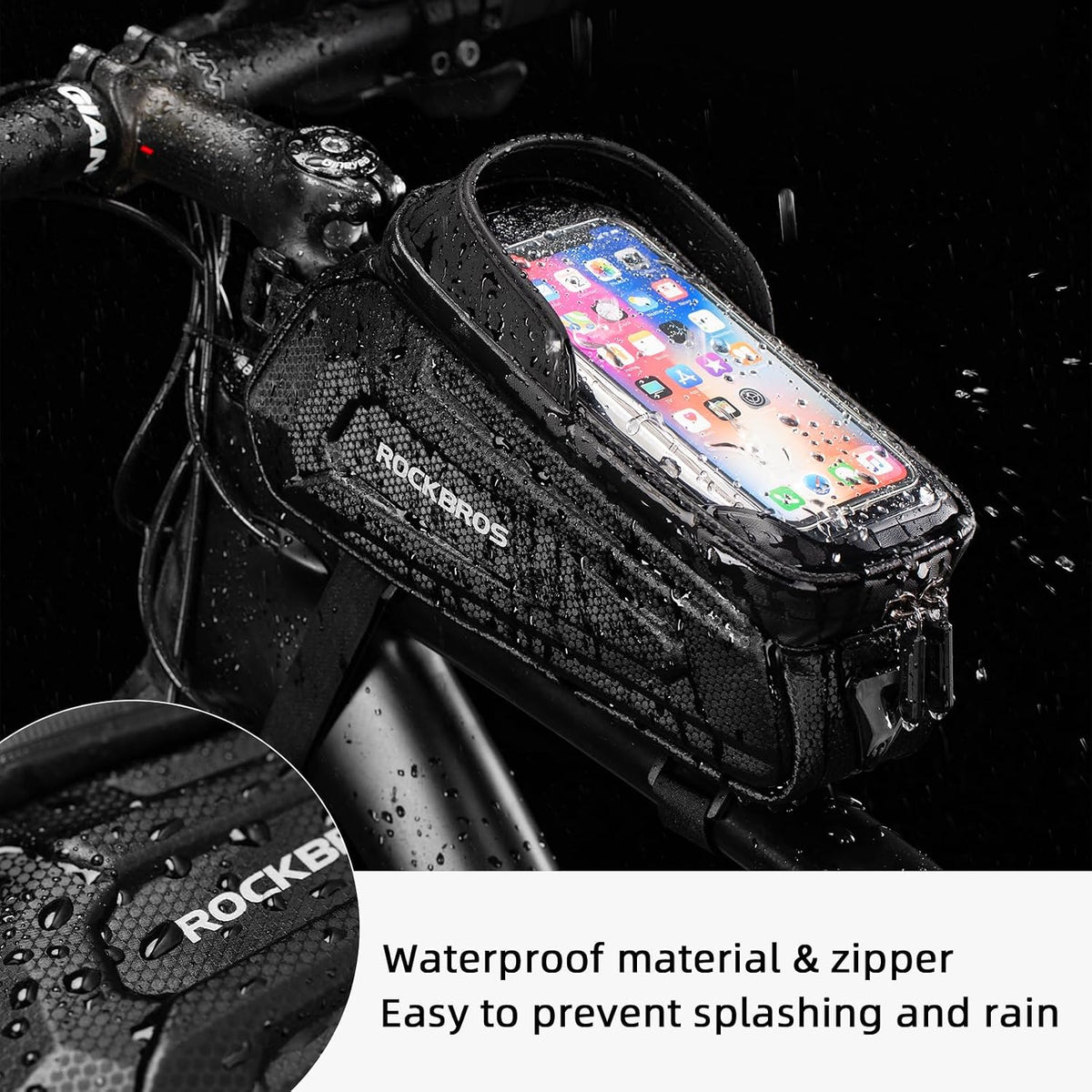 Bike Phone Bag Waterproof EVA Hard Shell Water-Resistant